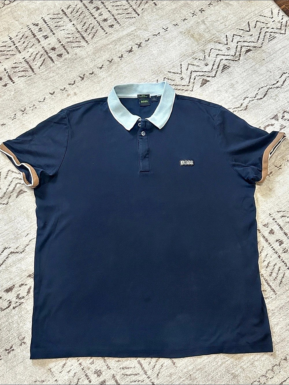 BOSS Paule 1 Color Block Polo Blue 3XL